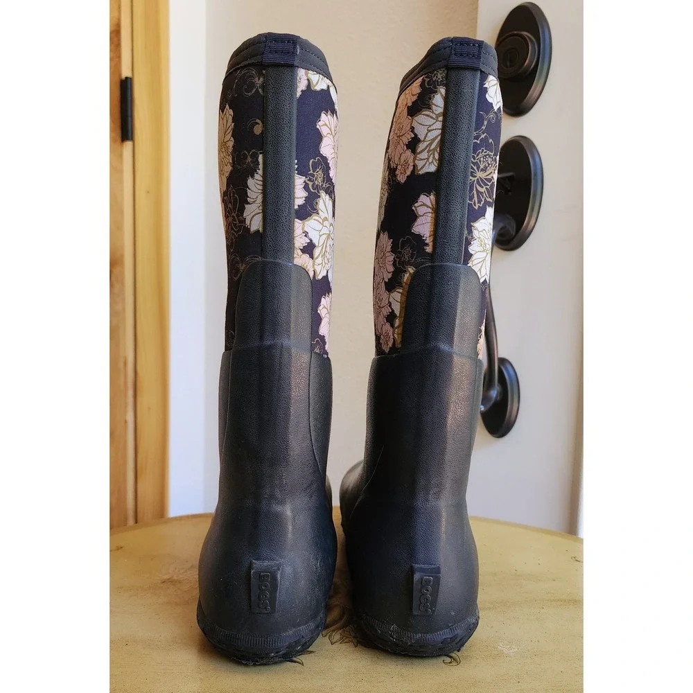 Bogs‎ US 9 Tall Floral Rain Boots Wellington Wellies Barn Chore Classic Flowers